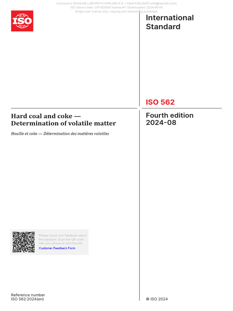 ISO 562 2024 Volatile | PDF | International Organization For ...