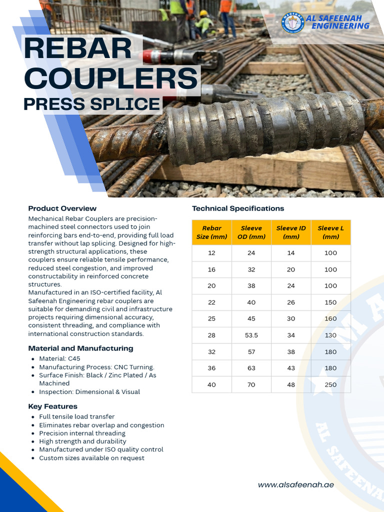 Pressed Rebar Coupler | PDF | Mechanical Engineering | Building Materials
