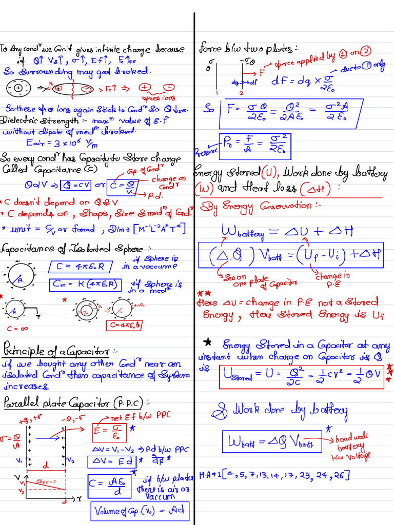Capacitor Short Notes by Kasim Sir | PDF | Capacitance | Capacitor