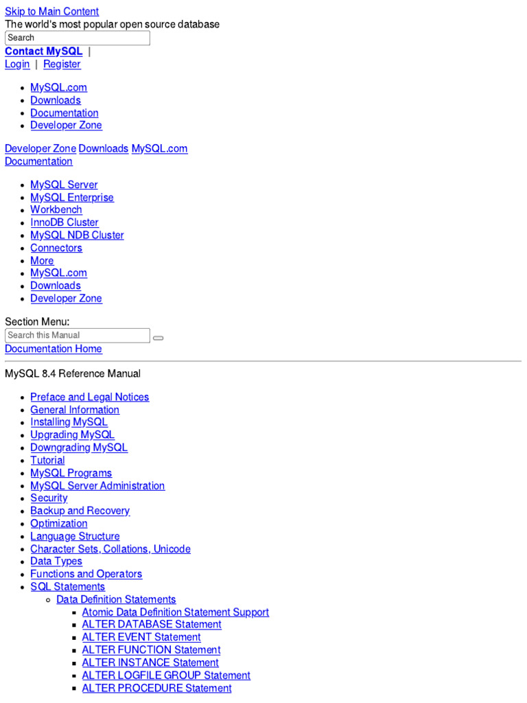 MySQL - MySQL 8.4 Reference Manual - 15.1.9 ALTER TABLE Statement | PDF ...