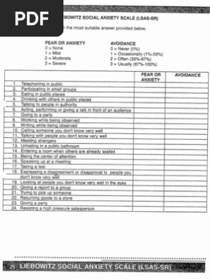 Liebowitz Social Anxiety Scale | PDF
