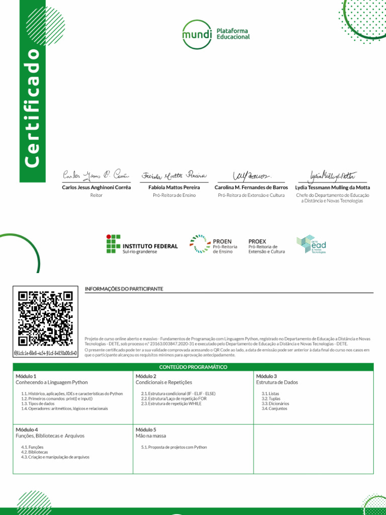 Fundamentos de Programação Com Linguagem Python-Certificado Fundamentos ...