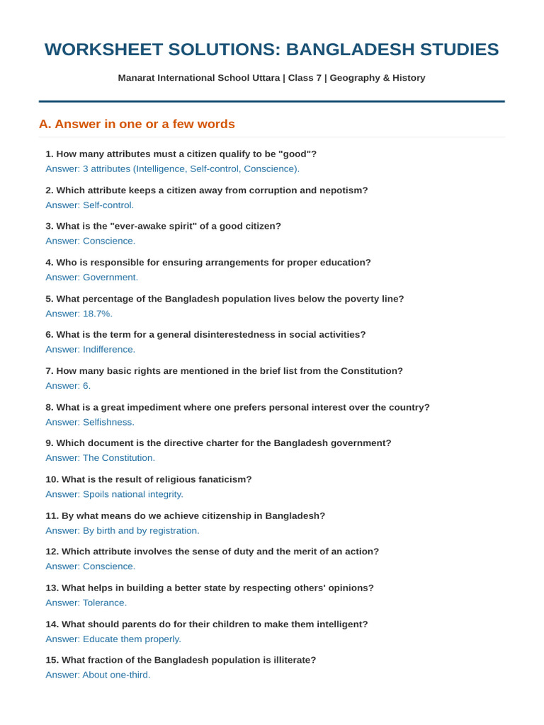 Complete Worksheet Solutions v2 | PDF | Citizenship | Corruption