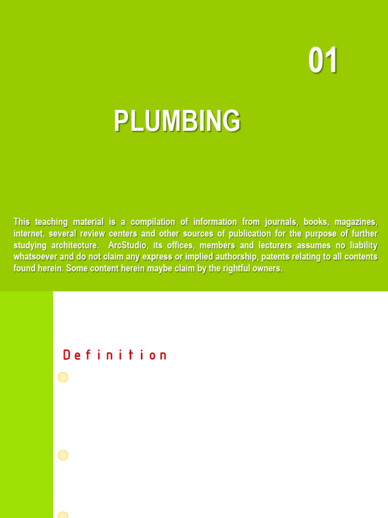Plumbing Notes | PDF | Water Purification | Pump