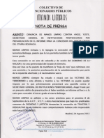 Nota de Prensa. Manos Limpias Contra El 3º GRADO Al ETARRA BOLINAGA