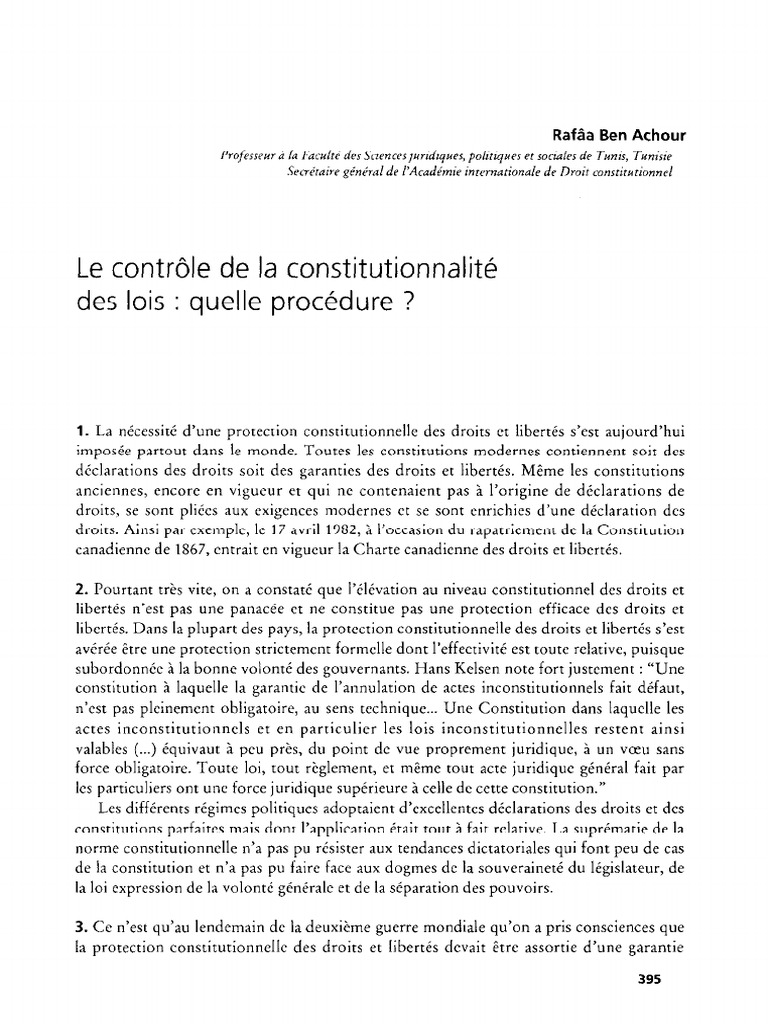 Contrôle de Constitutionnalité | PDF | Constitution | Loi