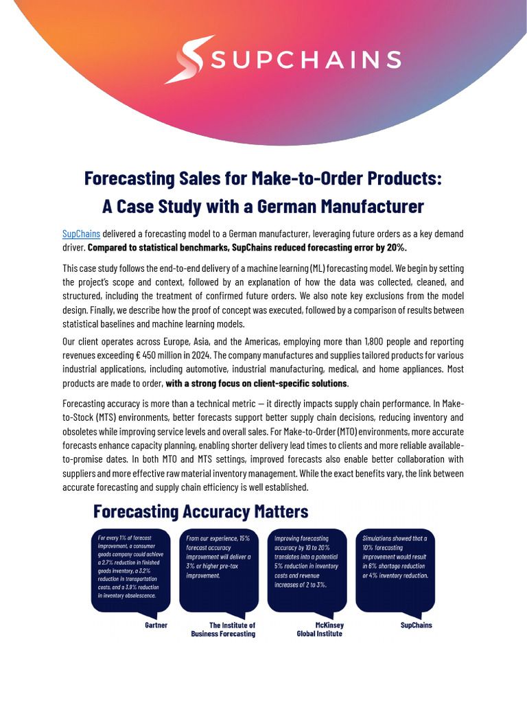 Forecasting Sales for MTO Products | PDF | Forecasting | Machine Learning