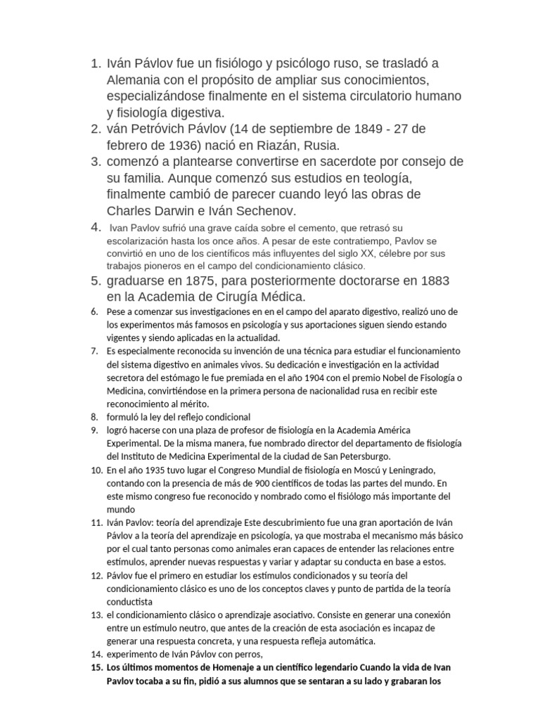 PAVLOV | PDF | Behaviorismo | Sicología