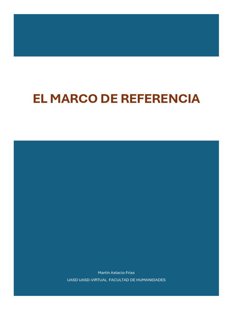 El Marco de Referencia | PDF | Teoría | Humanidades