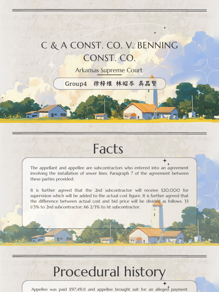 c & a Const. Co. v. Benning Const. Co._compressed | PDF | Parol ...