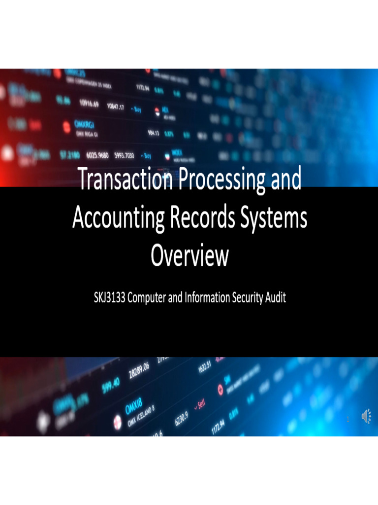 Topic 06 Transaction Processing and Financial Reporting Systems | PDF ...