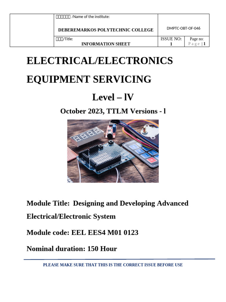 M01-Advanced ElectricalElectronic Systems | PDF | Integrated Circuit ...