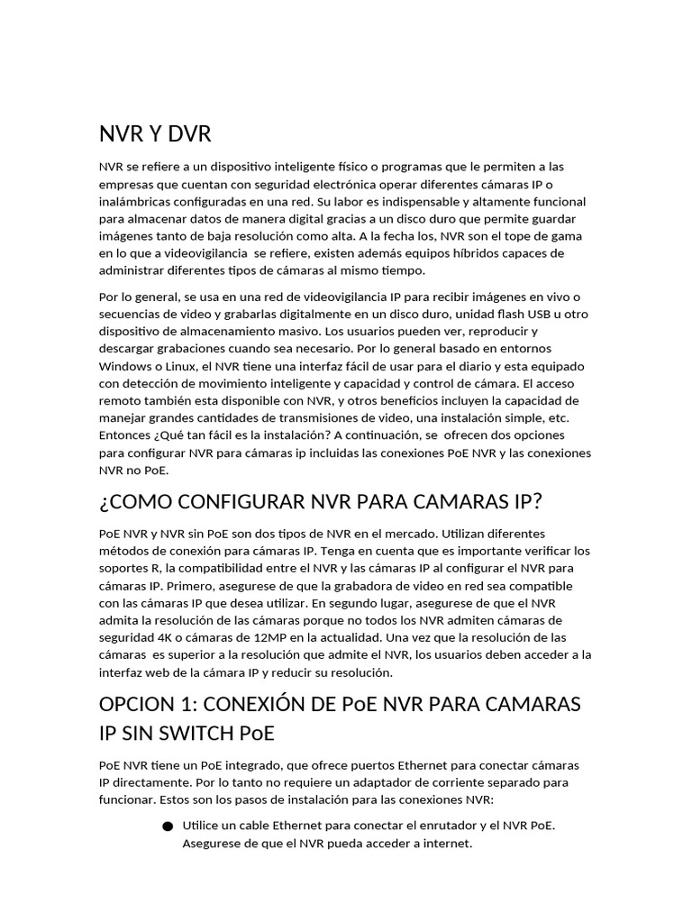 NVR Y DVR Apunte Orlando | PDF | Grabadora de vídeo digital ...