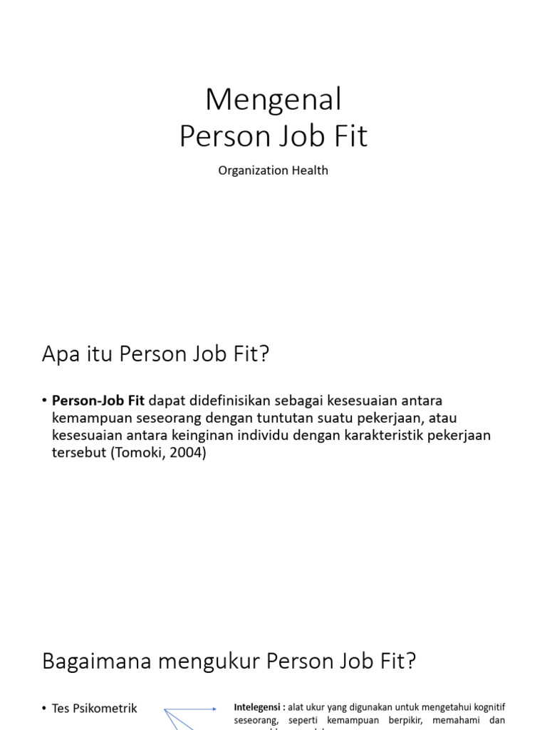 Person Job Fit | PDF