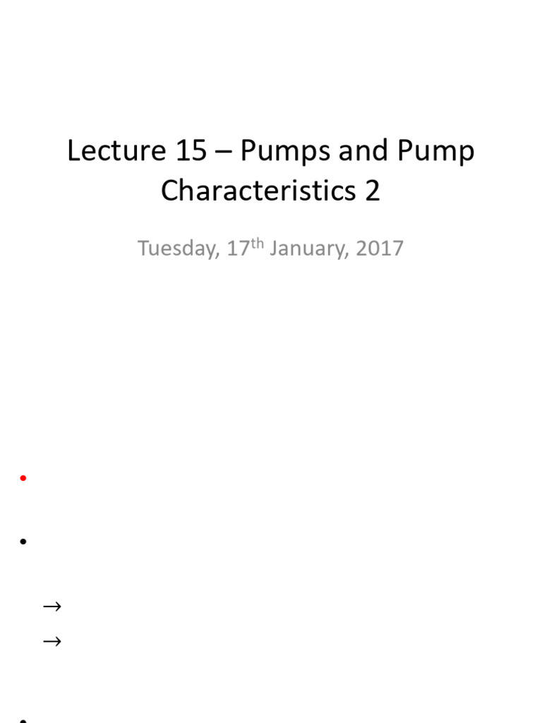 Lecture 15 - Pumps and Pump Characteristics 2 | PDF | Pump | Fluid Dynamics