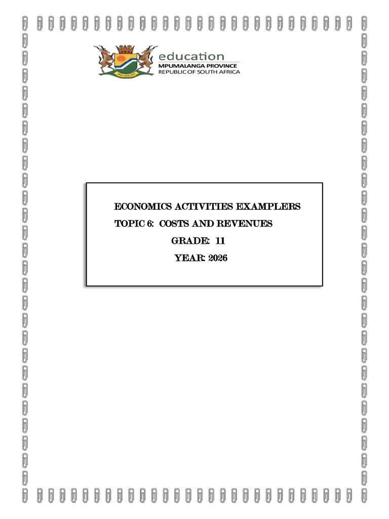 Grade 11 Topic 6 Assessment Activity Examples | PDF