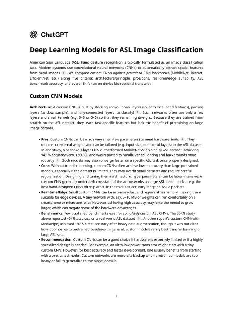 Deep Learning Models for ASL Image Classification | PDF | Machine ...