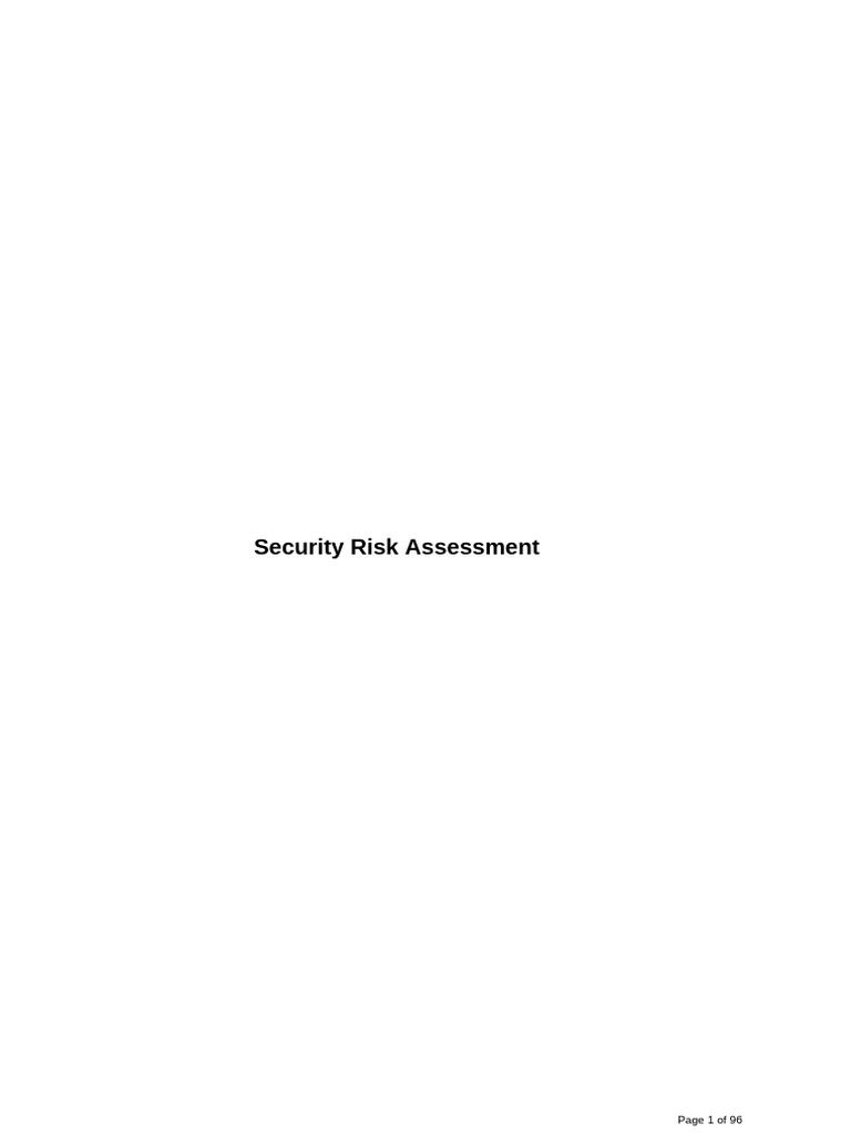 Security Risk Assessment | PDF | Computer Security | Security