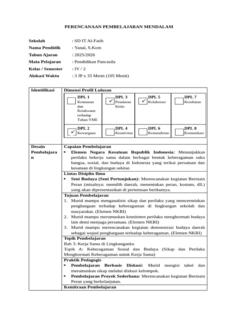 MODUL AJAR MATEMATIKA KELAS 4 BAB 2 | PDF