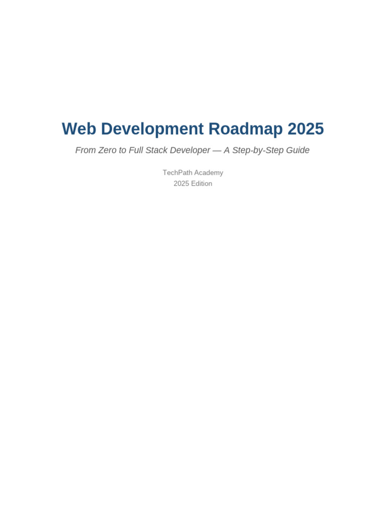 02 Web Development Roadmap 2025 | PDF | World Wide Web | Internet & Web