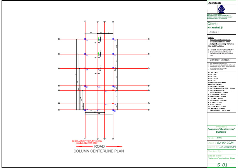 MR KUSHAL JI STRUCTURE SET 01-1.Column centerline plan | PDF | Building ...