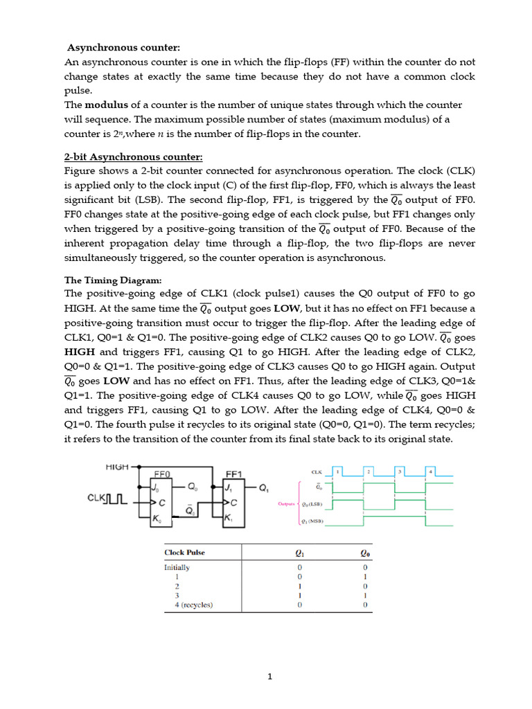 Asynchronous counter | PDF | Computer Engineering | Electrical Engineering