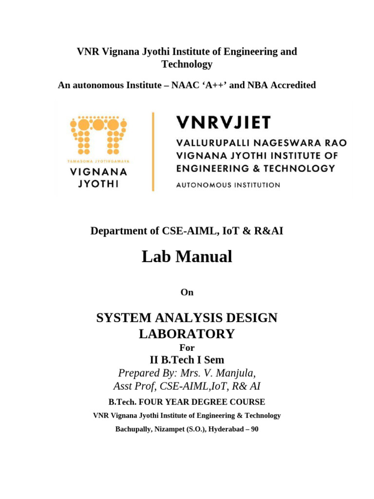 SAD Lab Manual | PDF | Databases | System