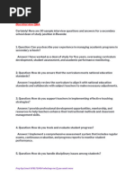 Prefect Interview Questions and Answers | PDF | Community | Teachers