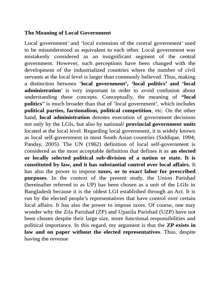 Local Government and Form of LG and POwer Relation | PDF ...