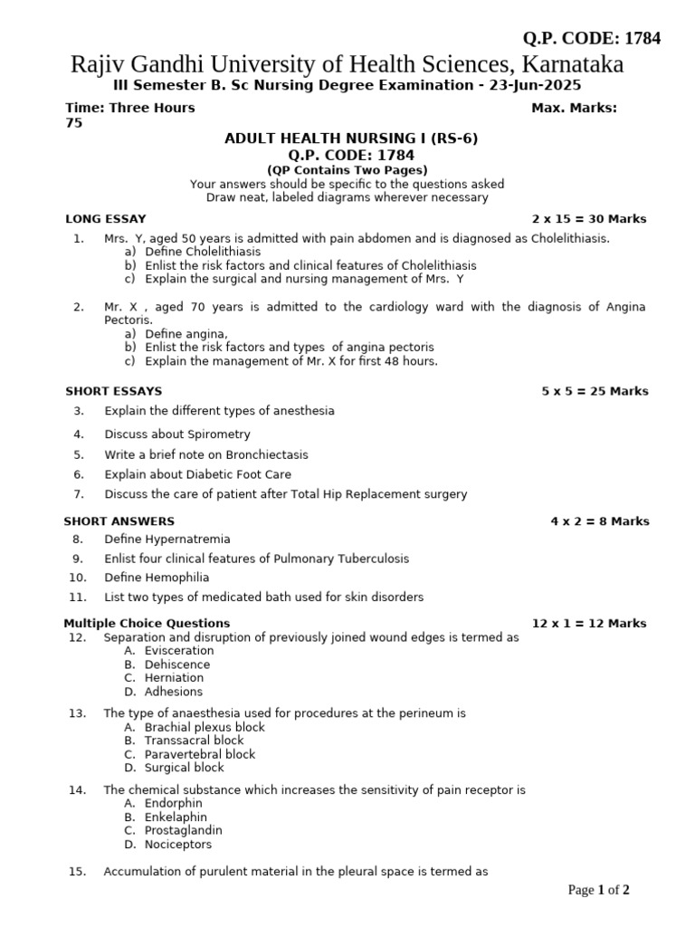Nursb - 1784 - Adult Health Nursing i With Integrated Pathophysiology ...