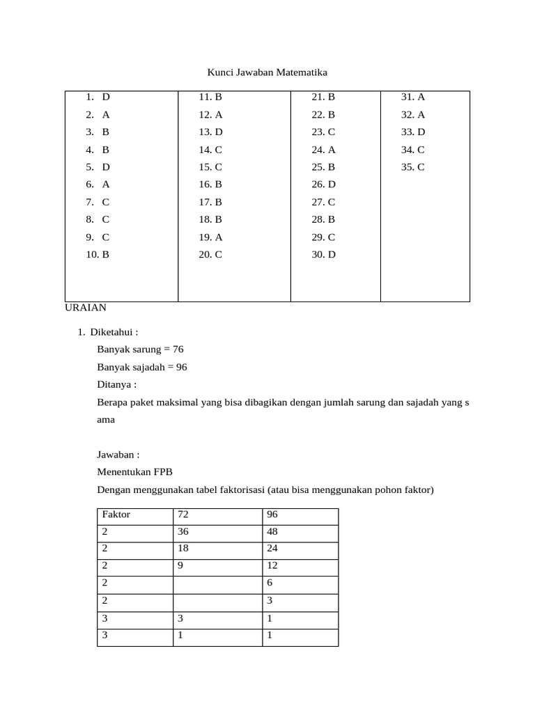 5. Kunci Jawaban Mama_asaj_2026 | PDF