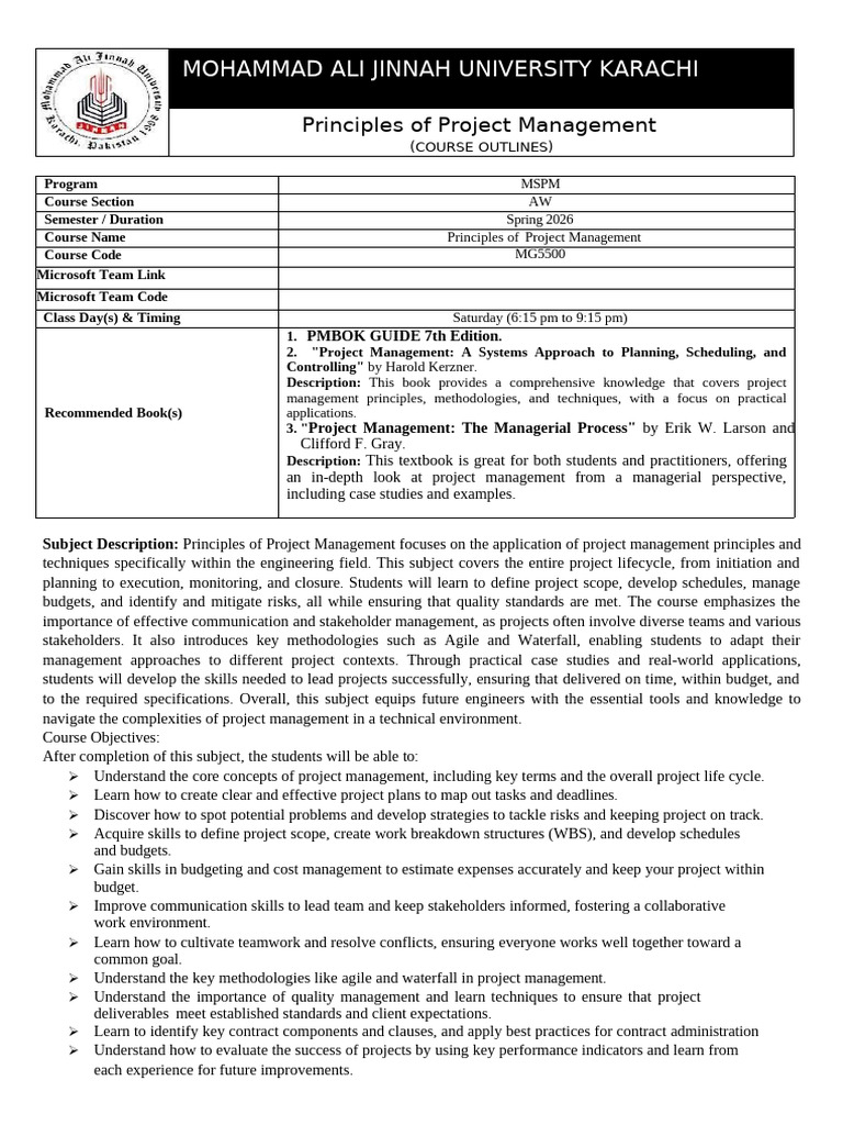 Principles of Project Management-MSPM | PDF | Project Management | Business