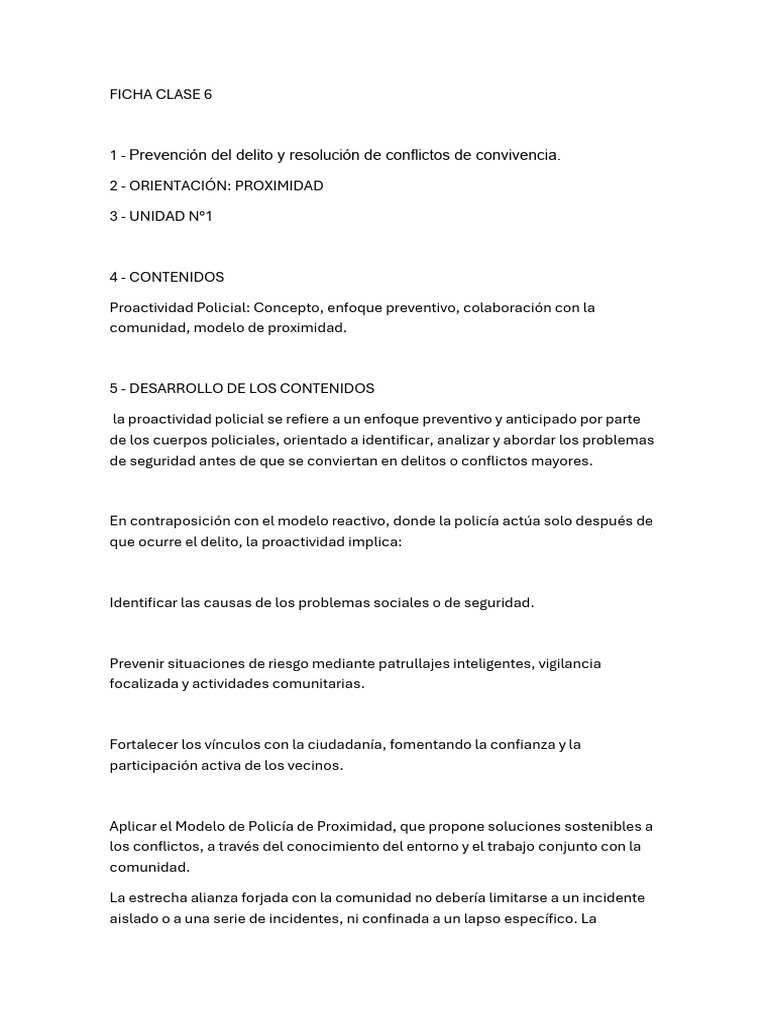 FICHA 6 Prevención Del Delito y Res. de Conflic - Proximidad | PDF ...
