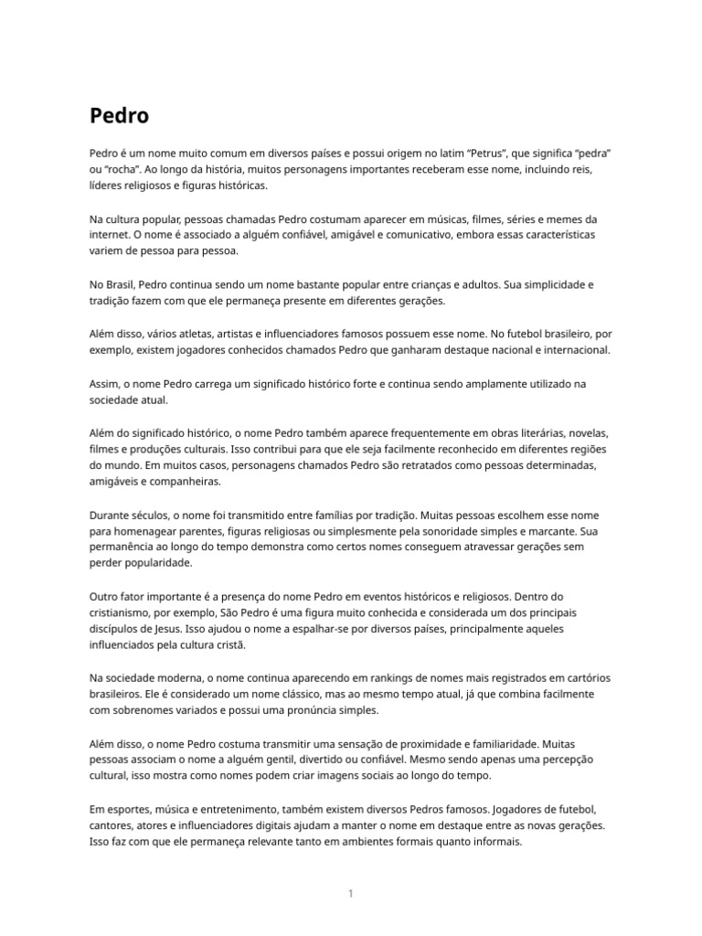 Documento Pedro (1) | PDF | Tempo | São Pedro