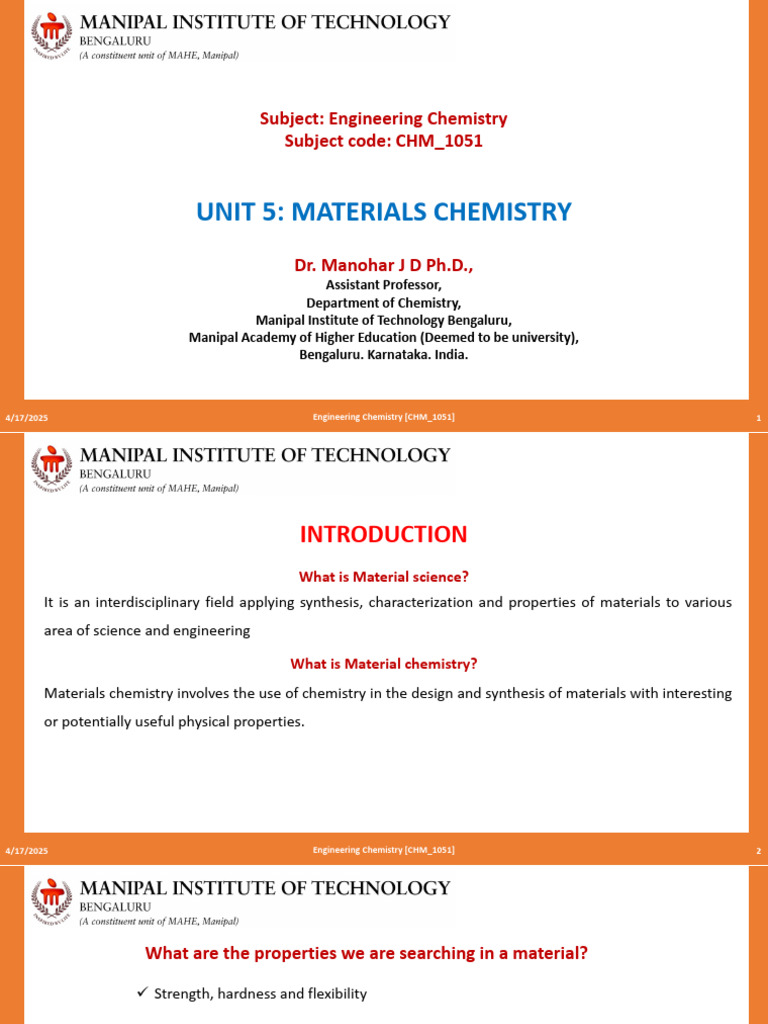 Unit 5 Materials Chemistry | PDF | Liquid Crystal | Polymers