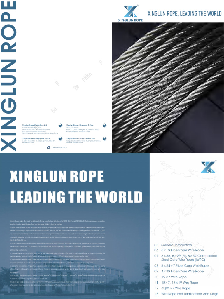 XlropeWireRopecatalog | PDF | Wire | Rope