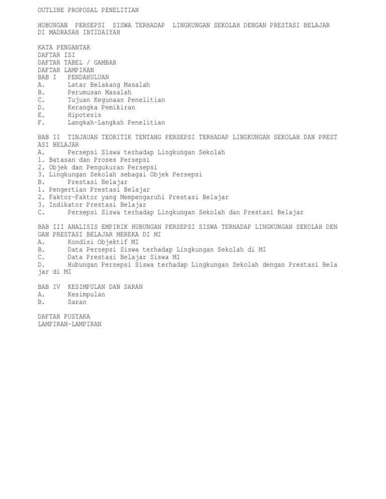 Contoh: outline proposal penelitian skripsi