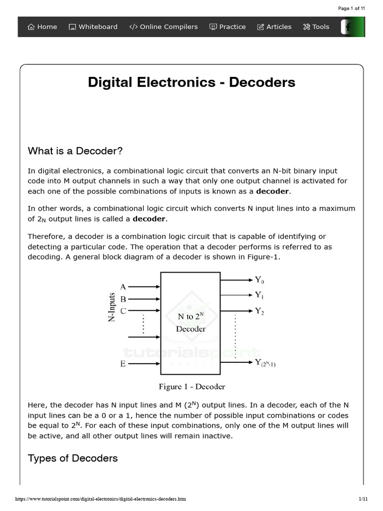 Digital Electronics - Decoders | PDF | Logic Gate | Digital Electronics
