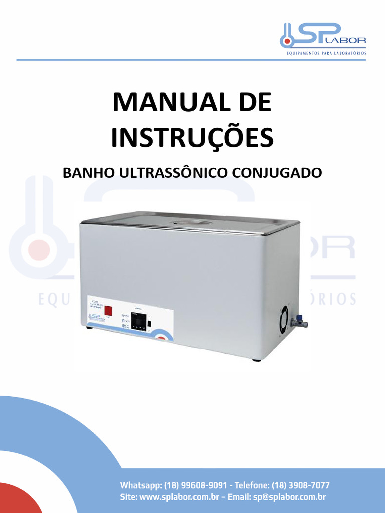 Manual de Instruções - (Ssbuc) Banho Ultrassônico Conjugado - Sp-178 ...