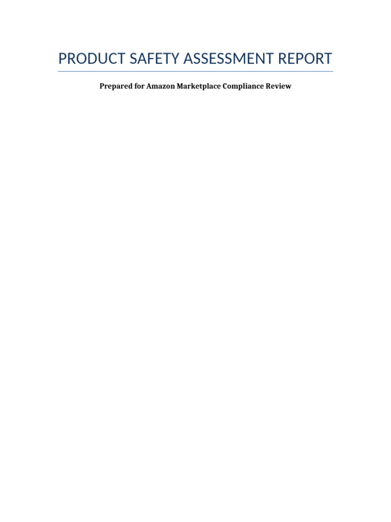 Amazon Product Safety Assessment Report | PDF