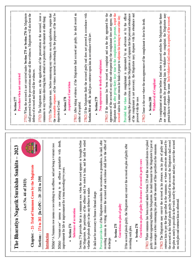 Chapter 21 Bnss Print | PDF | Crimes | Crime & Violence