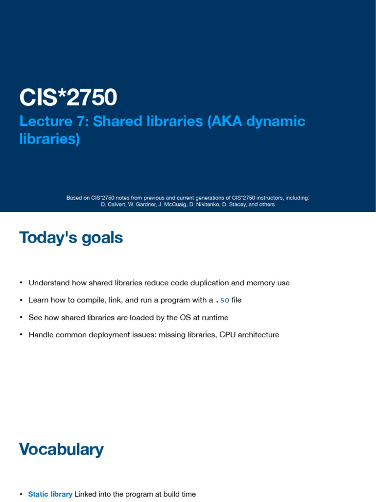 CIS2750 Lecture 7 - developing shared libraries | PDF | Library ...