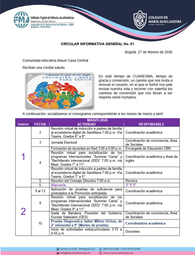 Circular Informativa General 01 2026 MAUXI | PDF