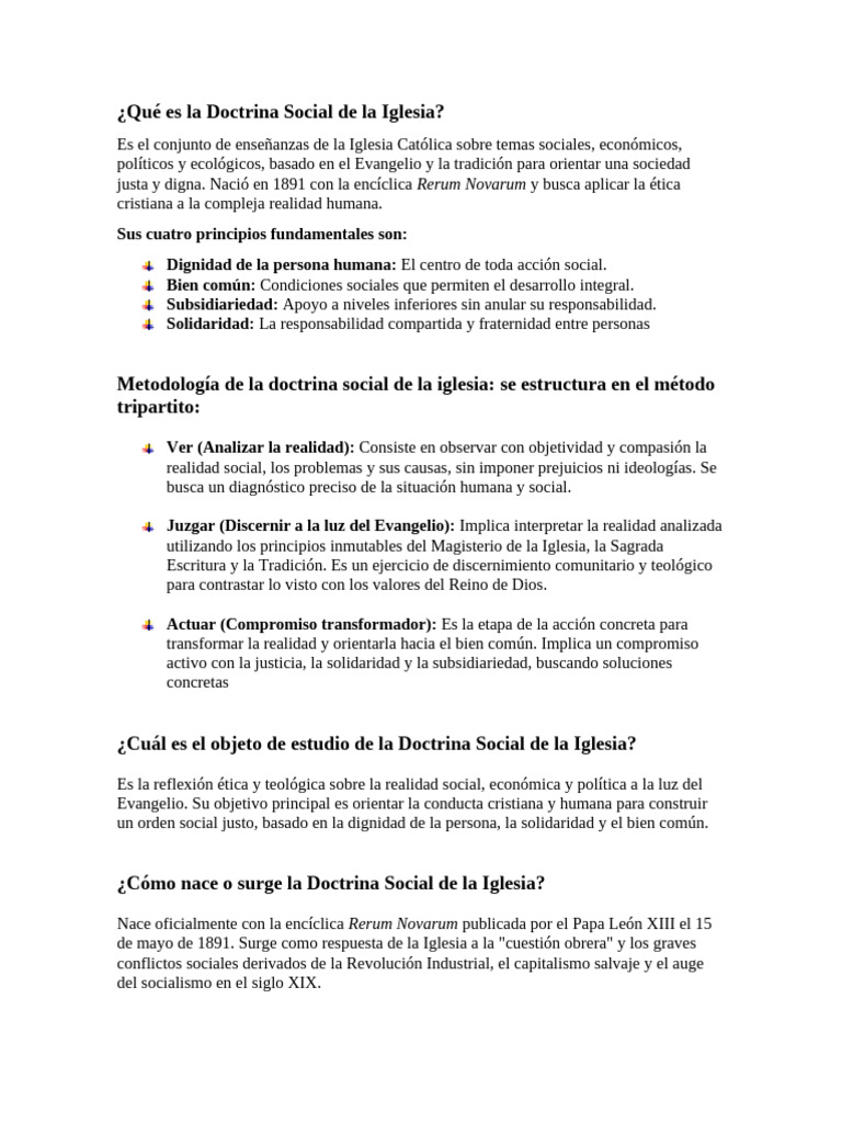 Qué Es La Doctrina Social de La Iglesia | PDF | Doctrina social ...
