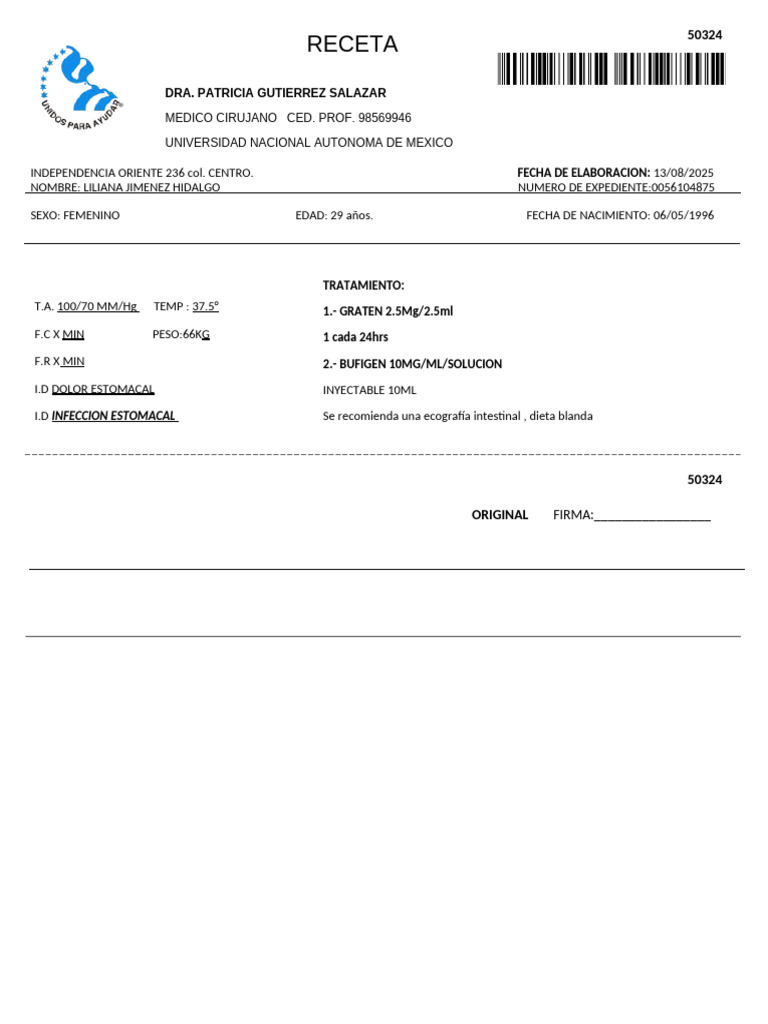 Receta Simi Editable | PDF