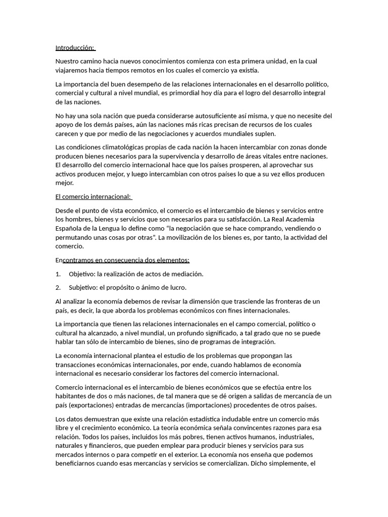 Historia Del Comercio Internacional | PDF | Comercio | El comercio ...