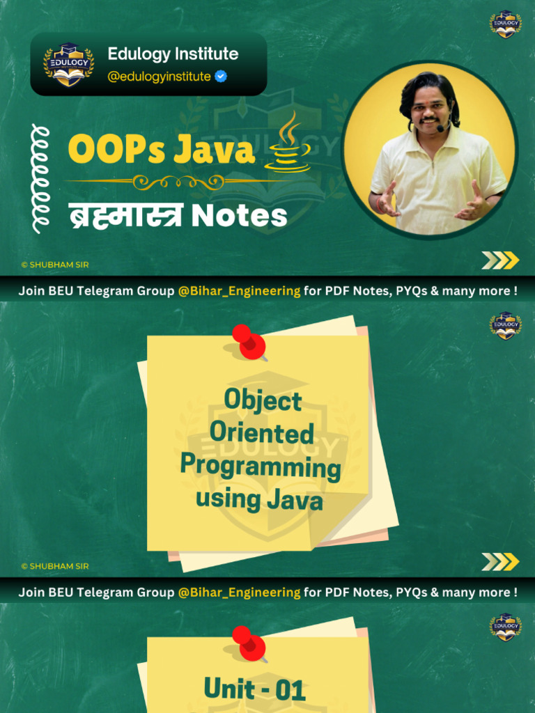 Oops Java Unit-1 Vvi Notes | PDF