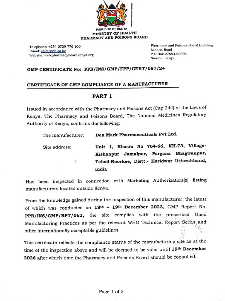 Kenya PPB Approval | PDF