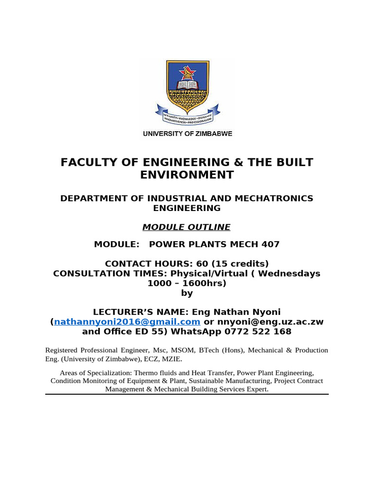 Power Plants Module Outline | PDF | Power Station | Boiler
