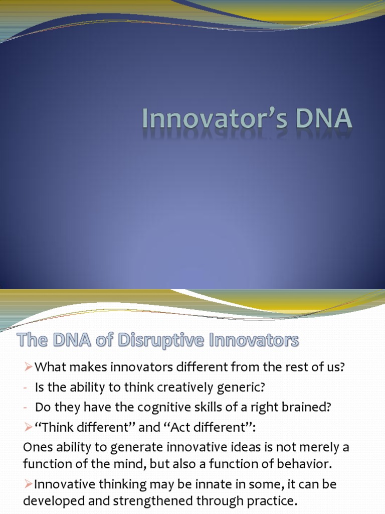 Innovator S Dna Pdf Entrepreneurship Insight